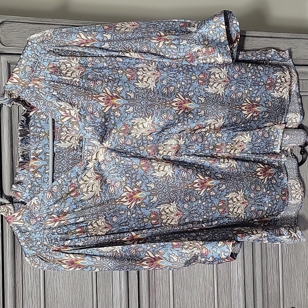 Floral Blue Women's Silky Top